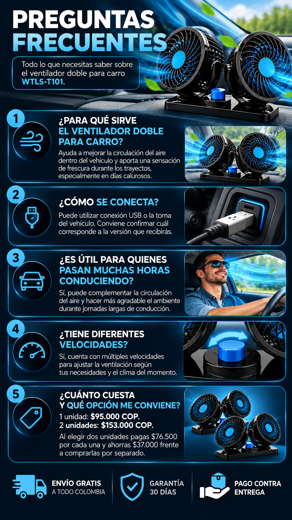 AirFlow Duo™ | Ventilador Doble para carro
