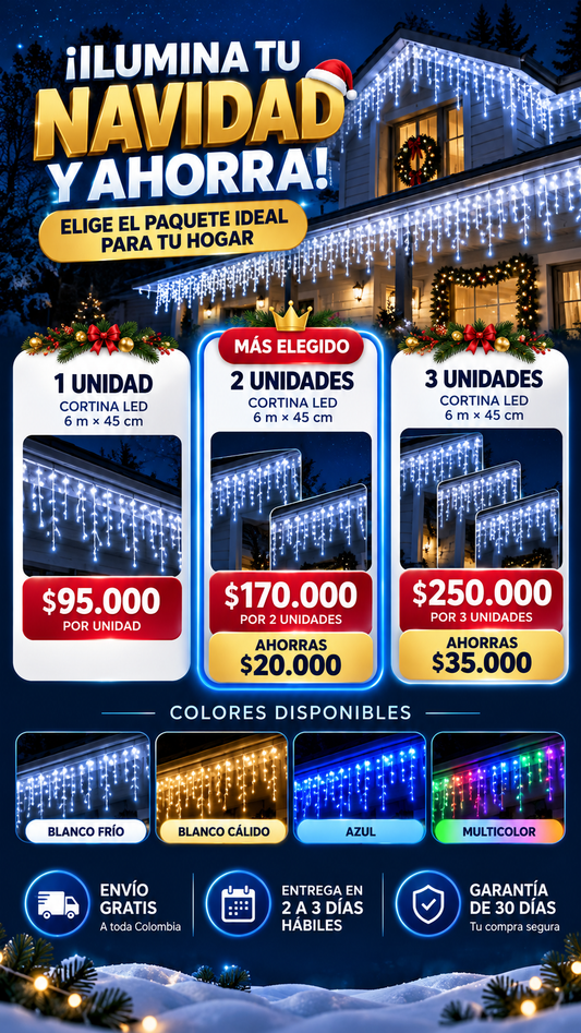 Cascada Lumière - Luces Navidad Cascada de 6m x 0.45cm
