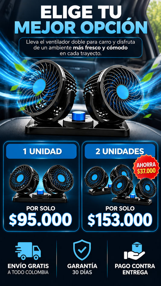 AirFlow Duo™ | Ventilador Doble para carro