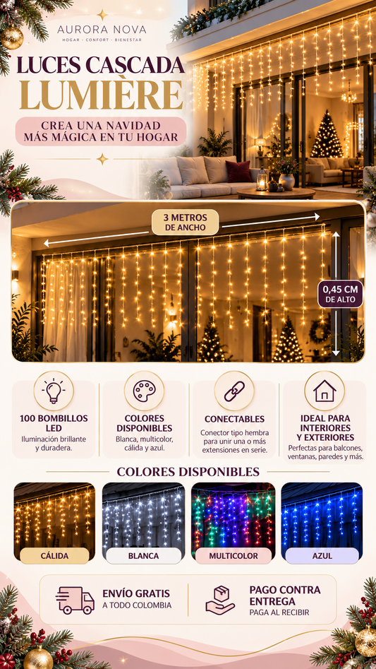 Cascada Lumière | Luces Navidad 3m x 0.45cm