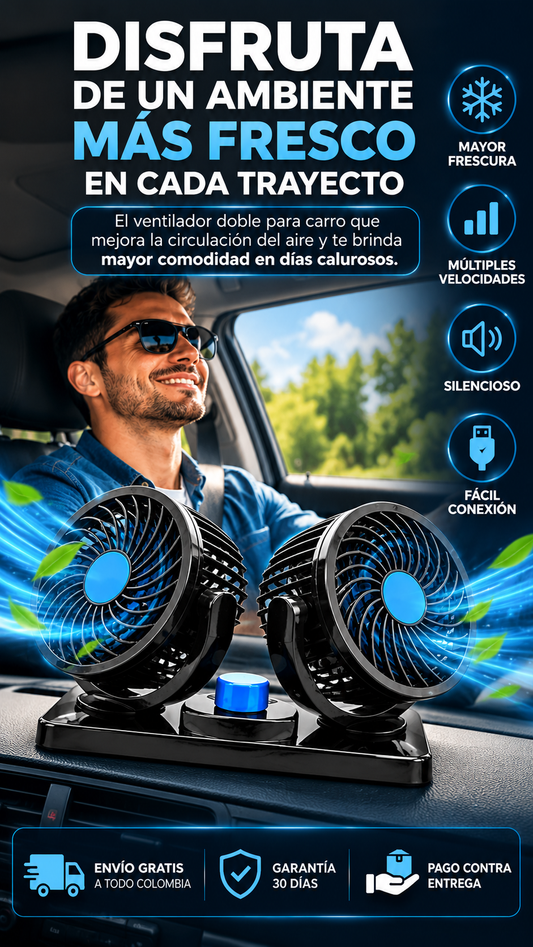 AirFlow Duo™ | Ventilador Doble para carro